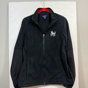 Outfitters by Lands End Zip-Up Fleece Jacket in Black Size Medium